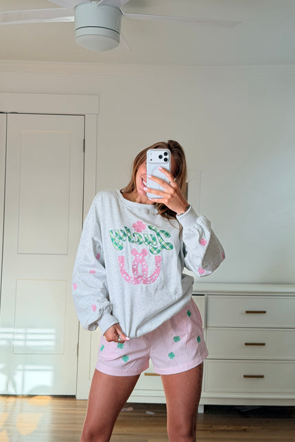 Lucky Embroidered Crewneck