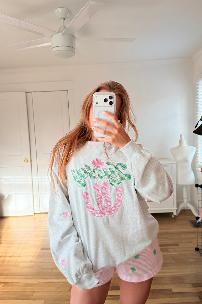 Lucky Embroidered Crewneck