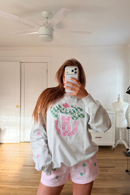 Lucky Embroidered Crewneck